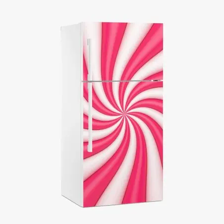 Adesivo per frigorifero vortice dolce rosa e bianco • Wallissimo®