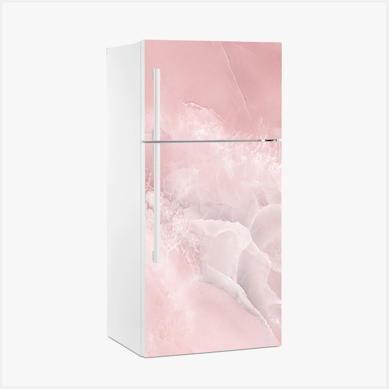 Adesivo per frigorifero venature di marmo rosa elegante