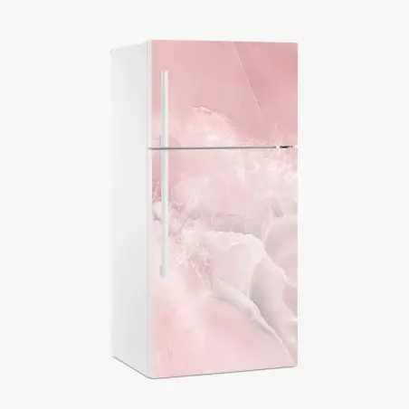 Adesivo per frigorifero venature di marmo rosa elegante • Wallissimo®