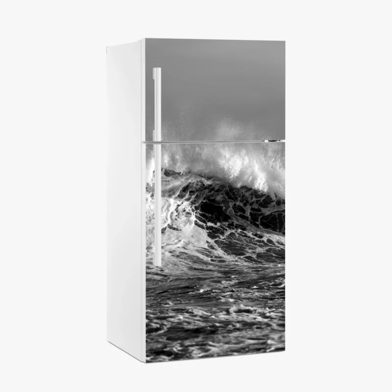 Adesivo per frigorifero onda potente in bianco e nero