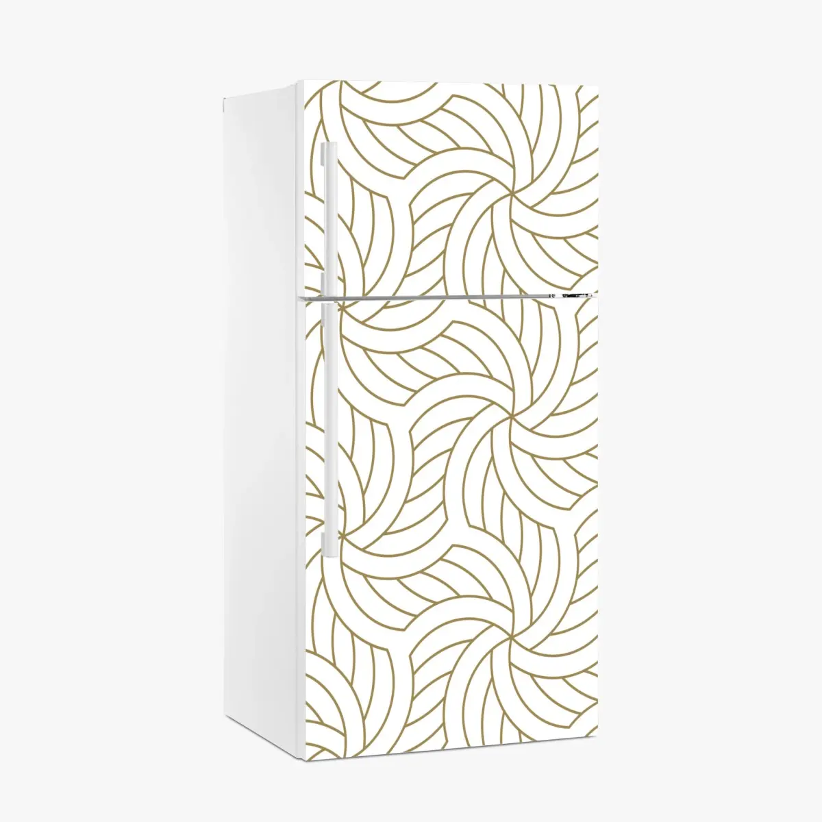 Adesivo per frigorifero motivo geometrico dorato su sfondo bianco • Wallissimo® Adesivo per frigorifero motivo geometrico dorato su sfondo bianco • Wallissimo®