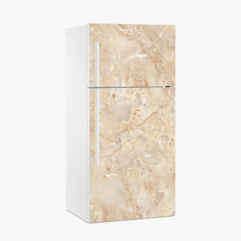 Adesivo per frigorifero texture marmo beige elegante
