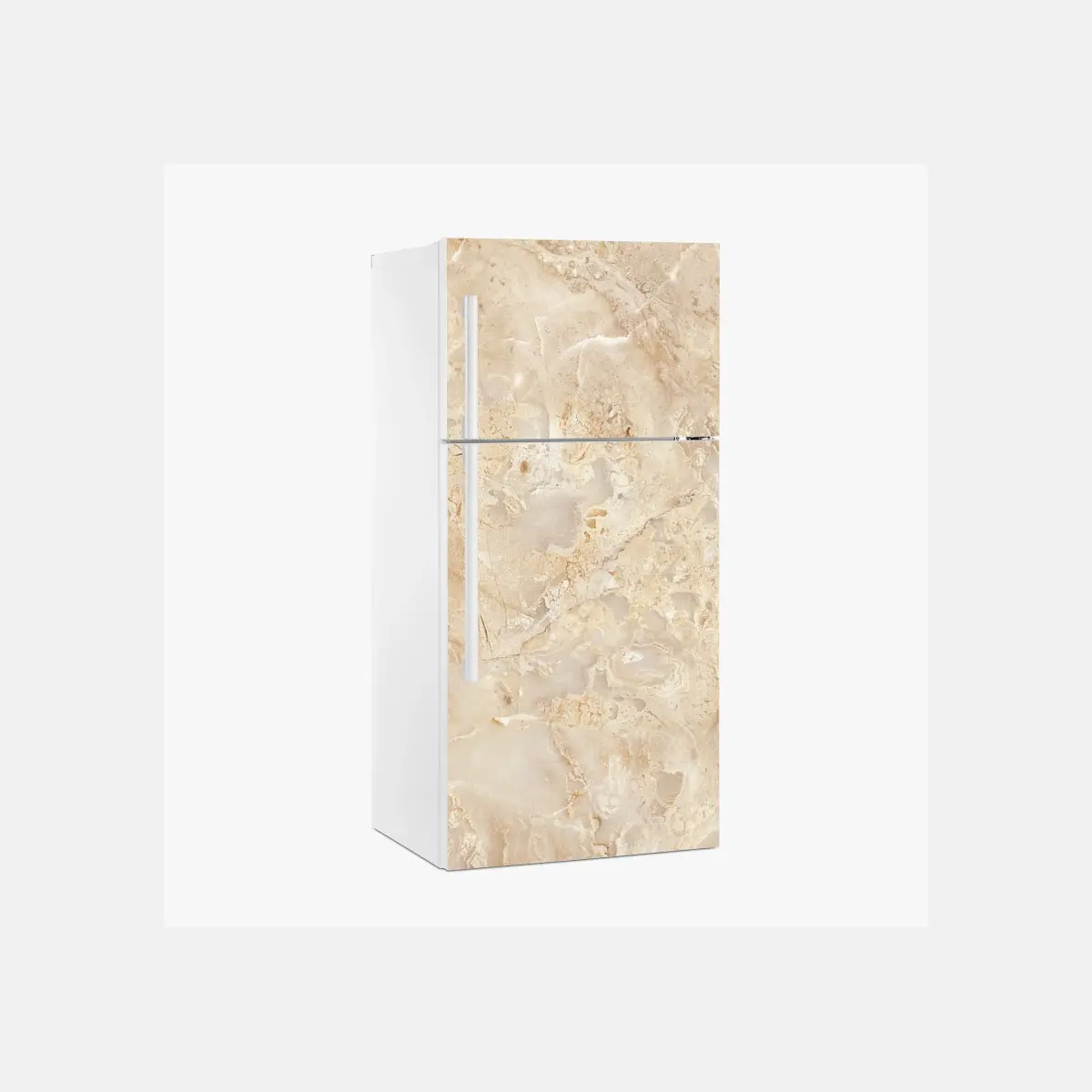 Adesivo per frigorifero texture marmo beige elegante • Wallissimo®