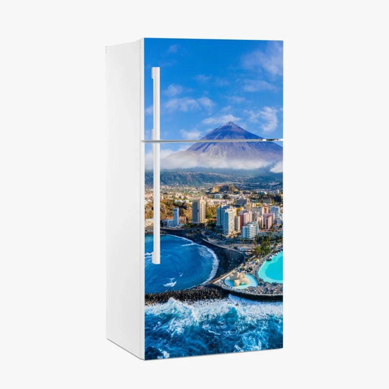 Adesivo per frigorifero panorama costiero di Tenerife con il Teide