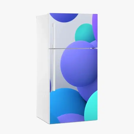 Adesivo per frigorifero composizione di sfere colorate in 3d • Wallissimo®