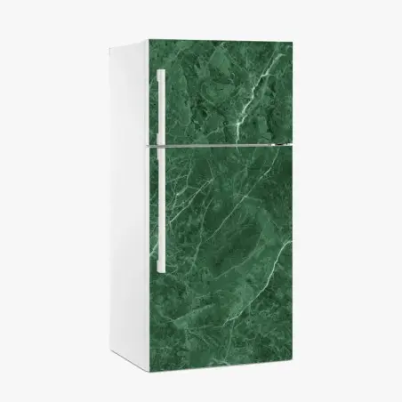 Adesivo per frigorifero marmo verde venato elegante • Wallissimo®