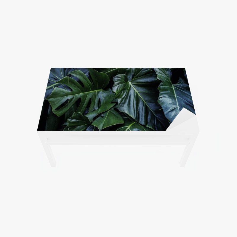 Adesivo per tavolo e scrivania fogliame tropicale verde smeraldo
