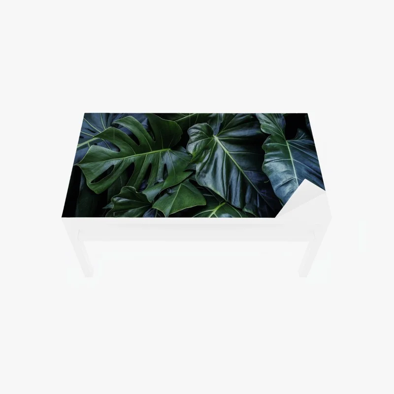 Adesivo per tavolo e scrivania fogliame tropicale verde smeraldo
