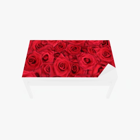 Adesivo per tavolo e scrivania mosaico di rose rosse • Wallissimo®