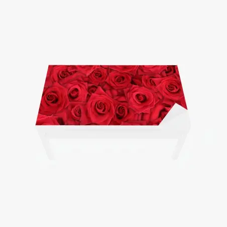 Adesivo per tavolo e scrivania mosaico di rose rosse • Wallissimo®