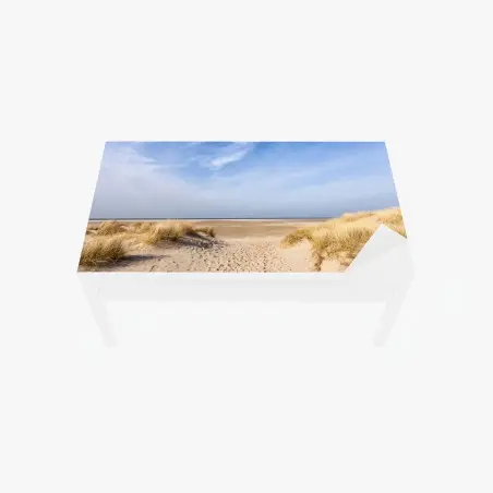 Adesivo per tavolo e scrivania orizzonte di dune e sabbia • Wallissimo®