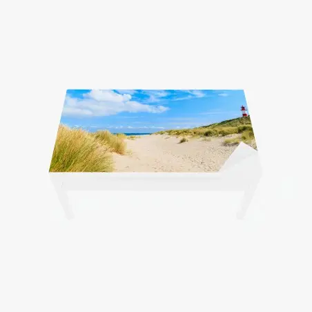 Adesivo per tavolo e scrivania serenità delle dune di Ellenbogen, Sylt • Wallissimo®