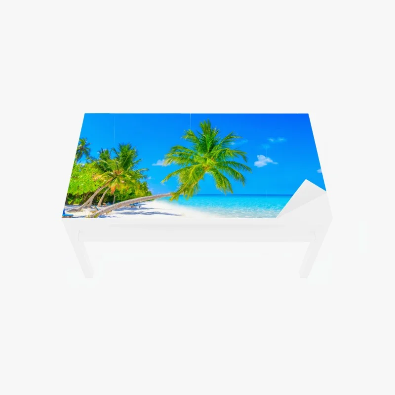 Adesivo per tavolo e scrivania spiaggia paradisiaca alle Maldive