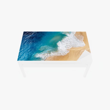 Adesivo per tavolo e scrivania spiaggia tropicale vista aerea • Wallissimo®