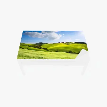 Adesivo per tavolo e scrivania tramonto sulle colline della Toscana • Wallissimo®