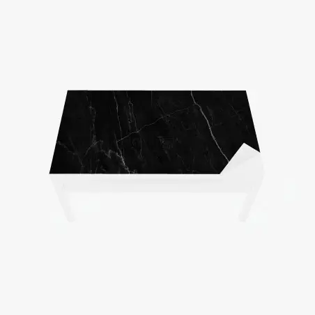 Adesivo per tavolo e scrivania marmo nero elegante con venature bianche • Wallissimo®