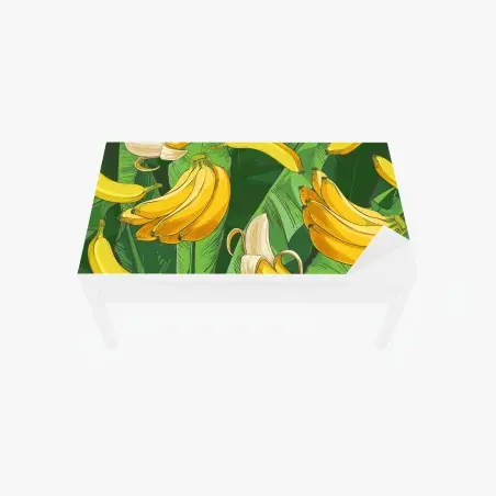 Adesivo per tavolo e scrivania motivo tropicale con banane e foglie • Wallissimo®