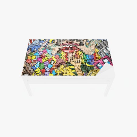 Adesivo per tavolo e scrivania murale pop urbano colorato • Wallissimo®