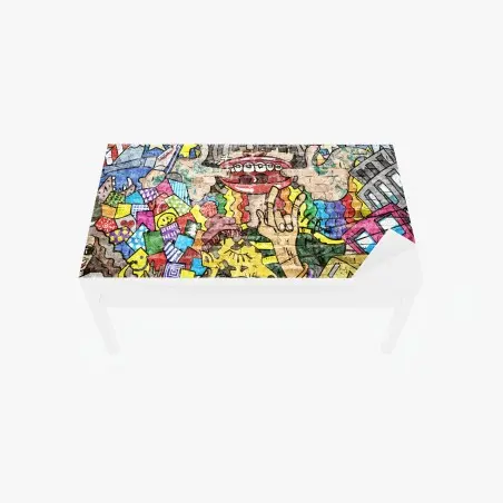 Adesivo per tavolo e scrivania murale pop urbano colorato • Wallissimo®