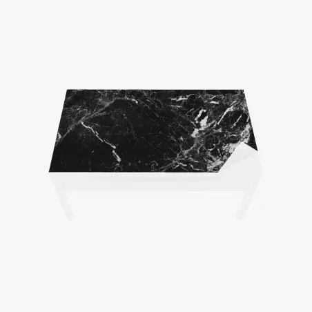 Adesivo per tavolo e scrivania elegante marmo nero dalle venature bianche • Wallissimo®