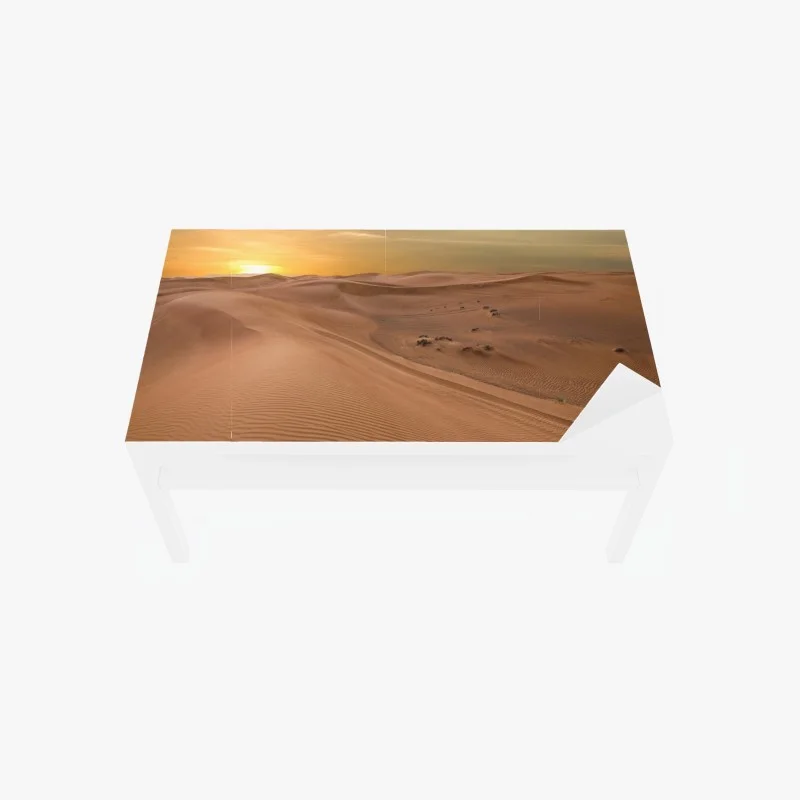 Adesivo per tavolo e scrivania tramonto sulle dune del deserto degli Emirati Arabi Uniti