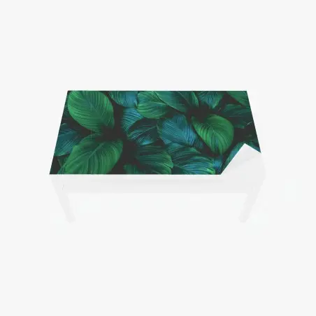 Adesivo per tavolo e scrivania oasi di foglie tropicali • Wallissimo®