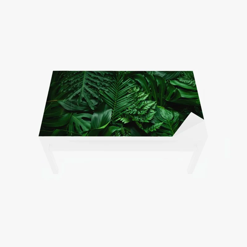 Adesivo per tavolo e scrivania mosaico di foglie tropicali