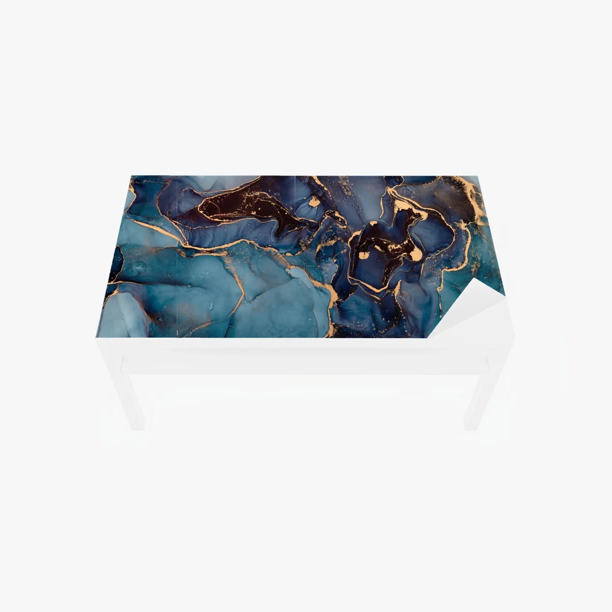 Adesivo per tavolo e scrivania correnti di inchiostro blu e oro • Wallissimo® Adesivo per tavolo e scrivania correnti di inchiostro blu e oro • Wallissimo®