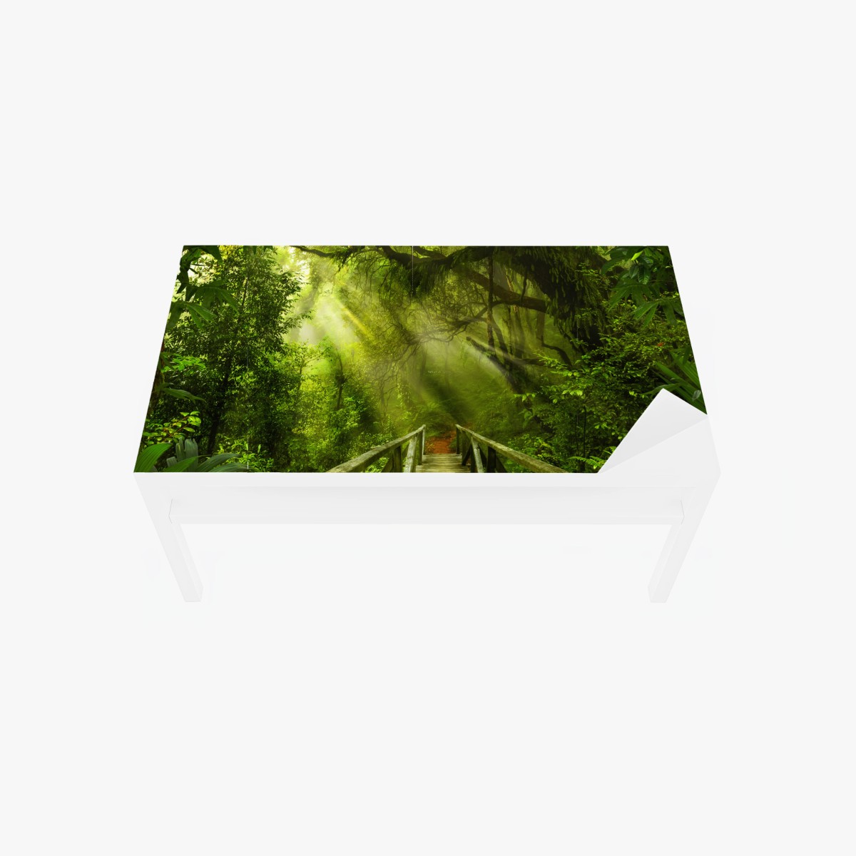 Adesivo per tavolo e scrivania passerella nella foresta incantata • Wallissimo®