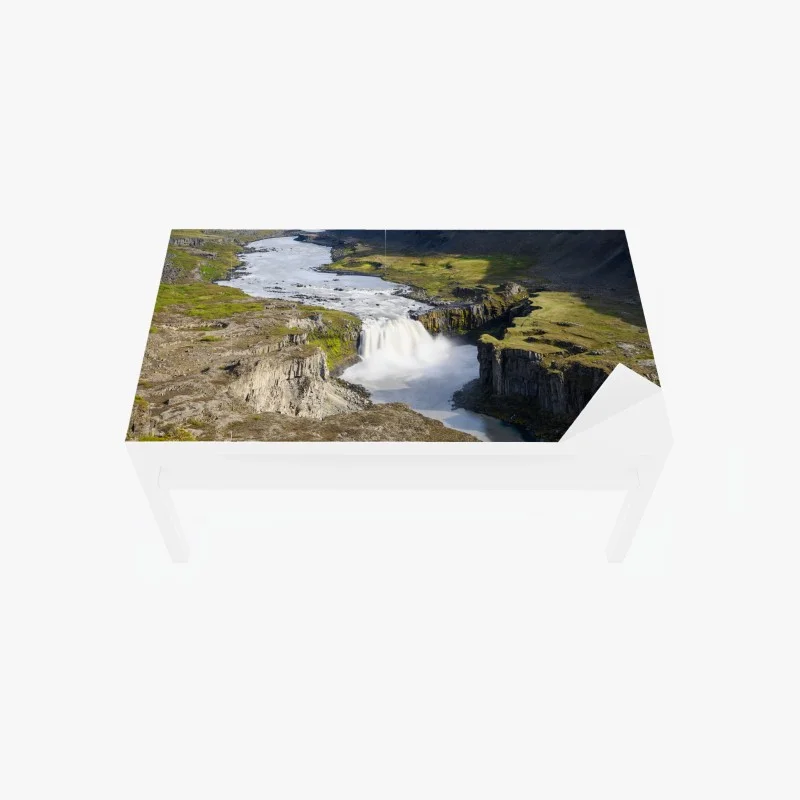 Adesivo per tavolo e scrivania cascata maestosa nel canyon dell'Islanda
