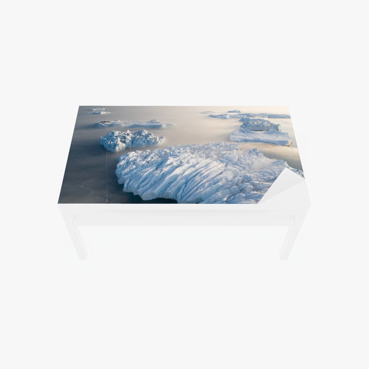 Adesivo per tavolo e scrivania orizzonte di iceberg nell'Artico • Wallissimo®