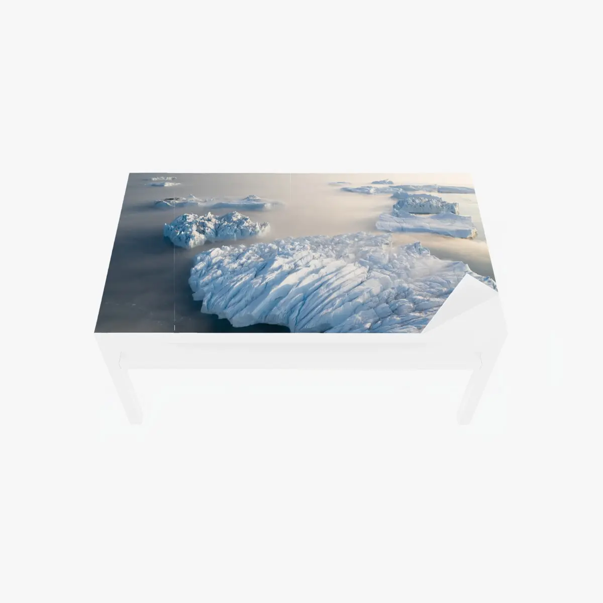 Adesivo per tavolo e scrivania orizzonte di iceberg nell'Artico • Wallissimo®