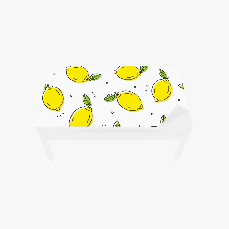 Adesivo per tavolo e scrivania motivo limoni estivo colorato
