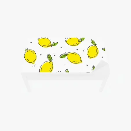 Adesivo per tavolo e scrivania motivo limoni estivo colorato • Wallissimo®