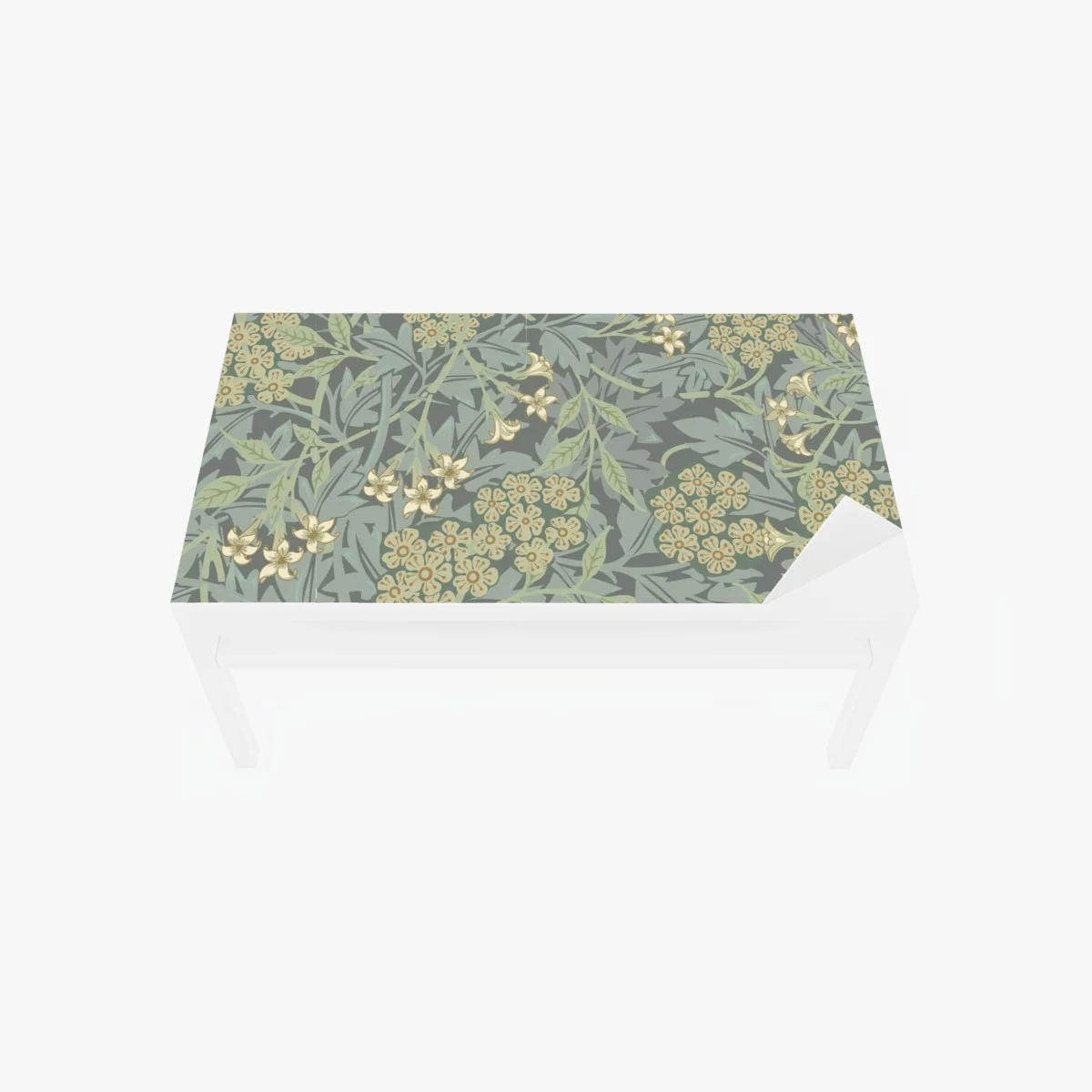 Adesivo per tavolo e scrivania motivo botanico vintage verde salvia e crema • Wallissimo® Adesivo per tavolo e scrivania motivo botanico vintage verde salvia e crema • Wallissimo®