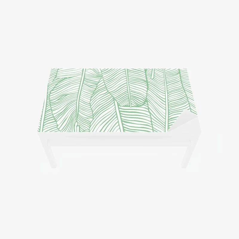 Adesivo per tavolo e scrivania motivo foglie tropicali verde menta