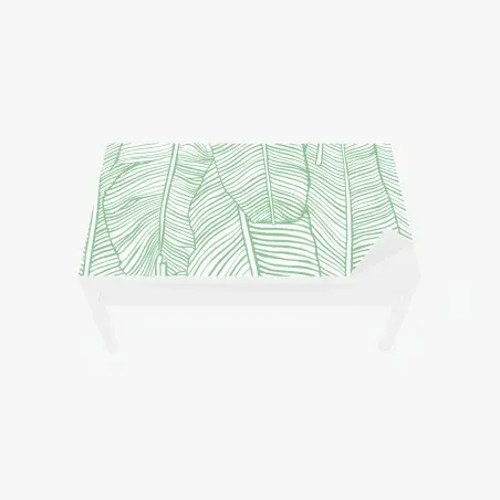 Adesivo per tavolo e scrivania motivo foglie tropicali verde menta • Wallissimo®