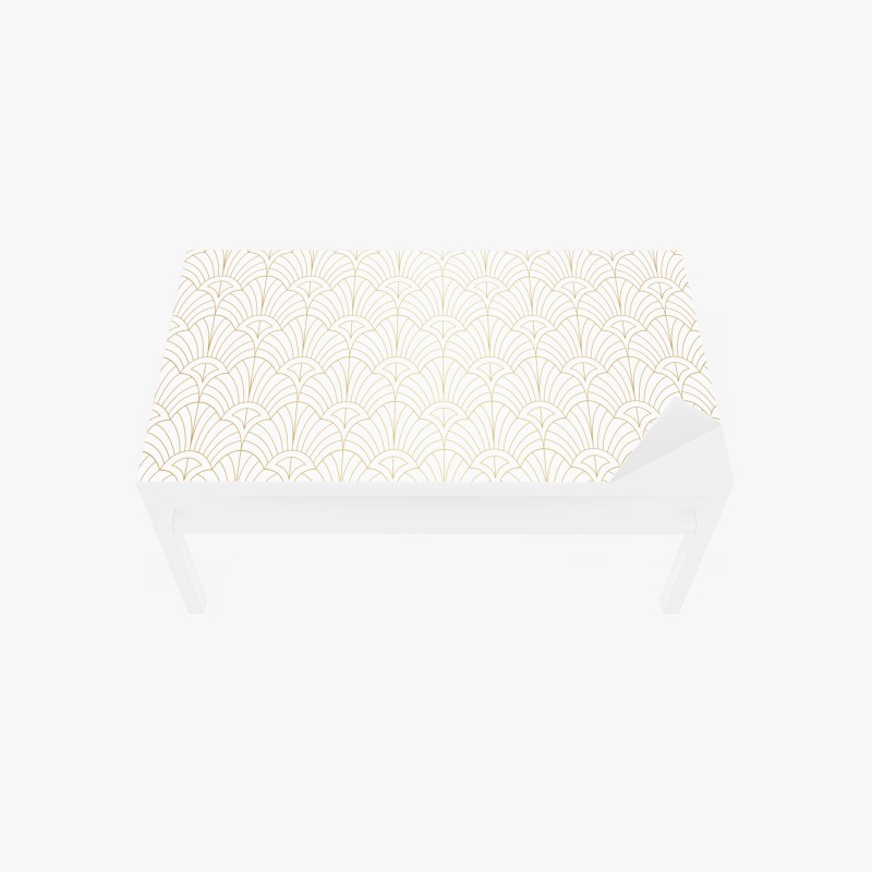 Adesivo per tavolo e scrivania motivo art déco dorato elegante