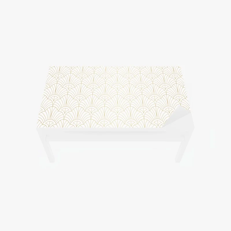Adesivo per tavolo e scrivania motivo art déco dorato elegante