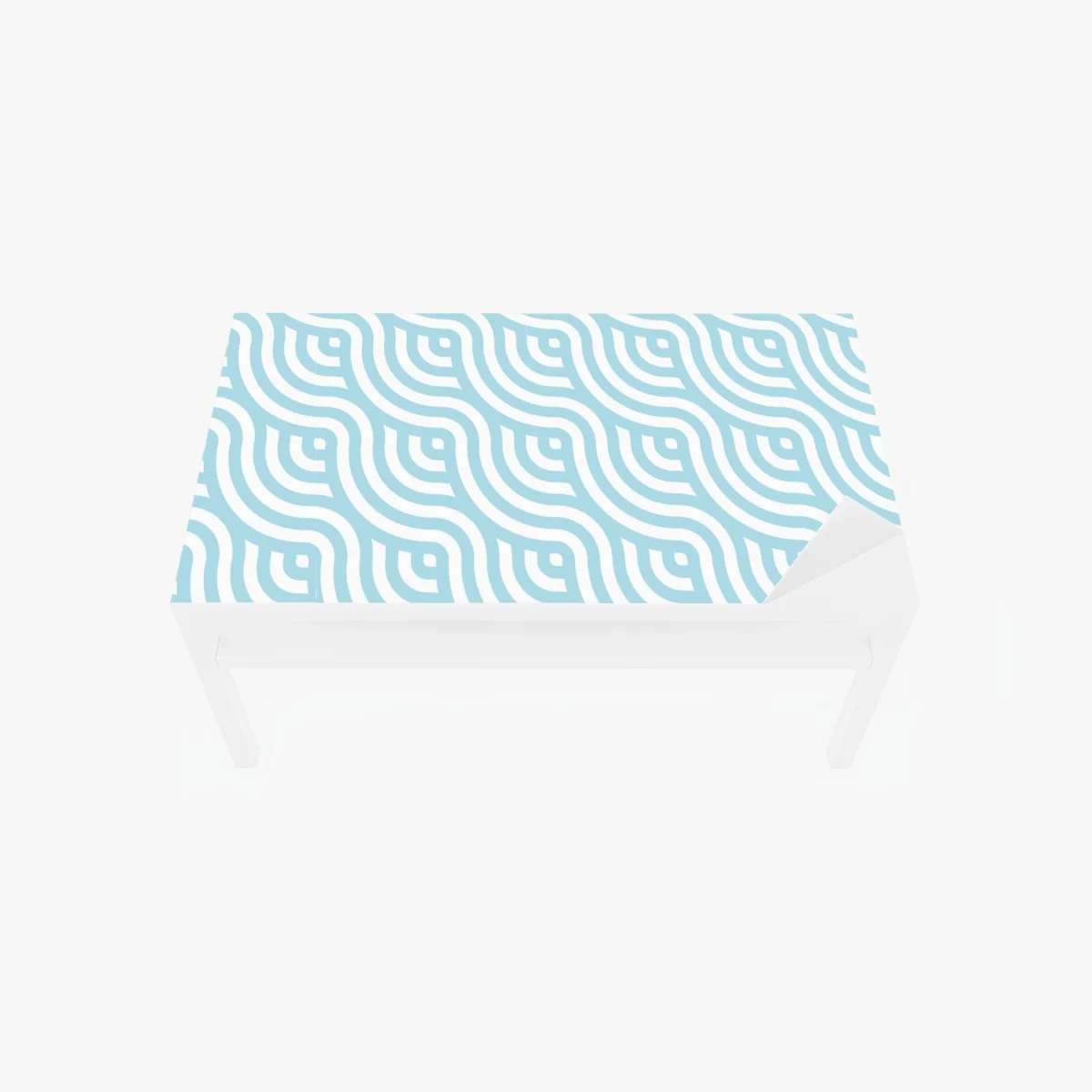 Adesivo per tavolo e scrivania motivo ondulato geometrico azzurro • Wallissimo® Adesivo per tavolo e scrivania motivo ondulato geometrico azzurro • Wallissimo®