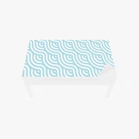 Adesivo per tavolo e scrivania motivo ondulato geometrico azzurro • Wallissimo®