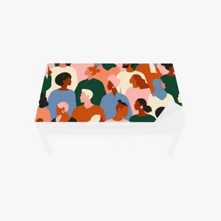 Adesivo per tavolo e scrivania mosaico umano di diversità • Wallissimo®