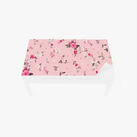Adesivo per tavolo e scrivania motivo floreale rosa pastello elegante • Wallissimo®