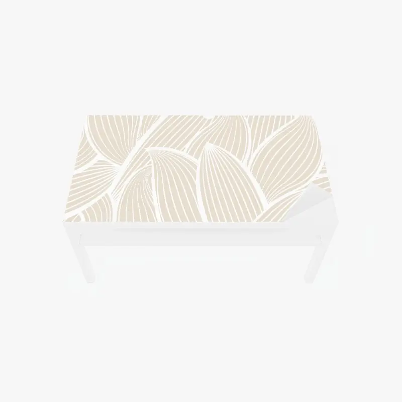 Adesivo per tavolo e scrivania motivo a foglie minimalista beige e bianco