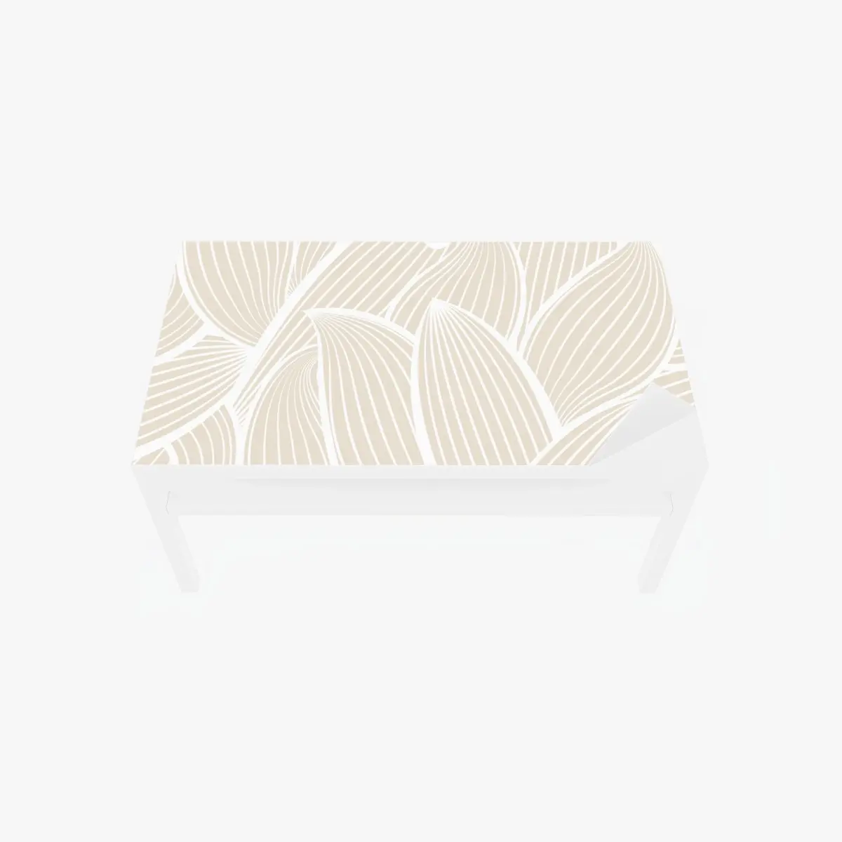 Adesivo per tavolo e scrivania motivo a foglie minimalista beige e bianco • Wallissimo®
