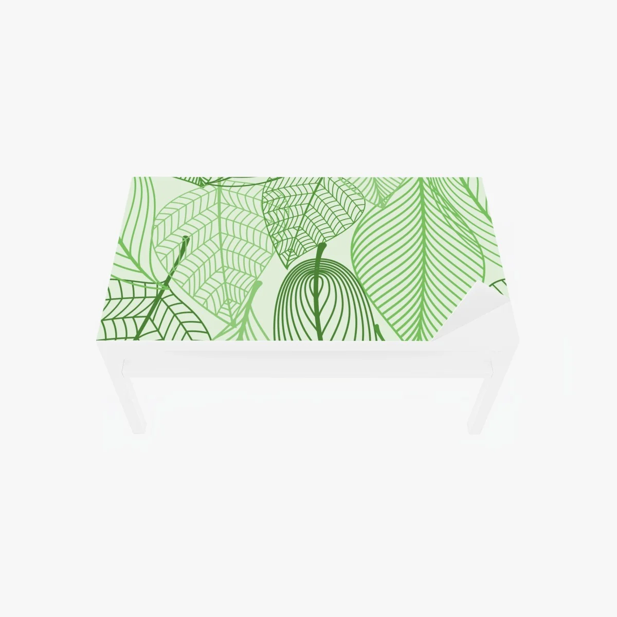 Adesivo per tavolo e scrivania motivo di foglie verdi stilizzate • Wallissimo® Adesivo per tavolo e scrivania motivo di foglie verdi stilizzate • Wallissimo®