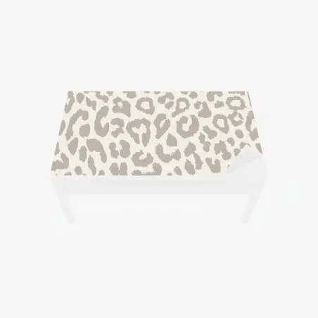 Adesivo per tavolo e scrivania motivo animalier maculato color sabbia • Wallissimo®