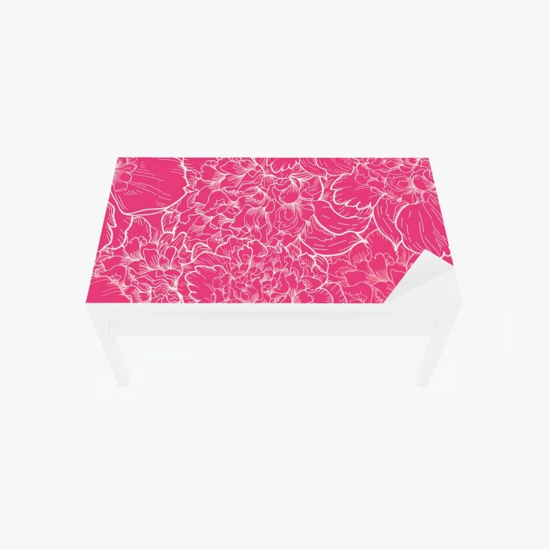 Adesivo per tavolo e scrivania motivo floreale rosa intenso con peonie