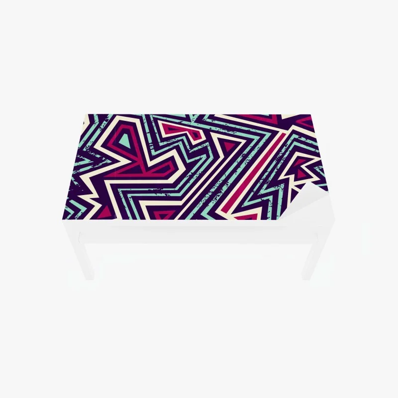 Adesivo per tavolo e scrivania motivo geometrico pop retrò a triangoli