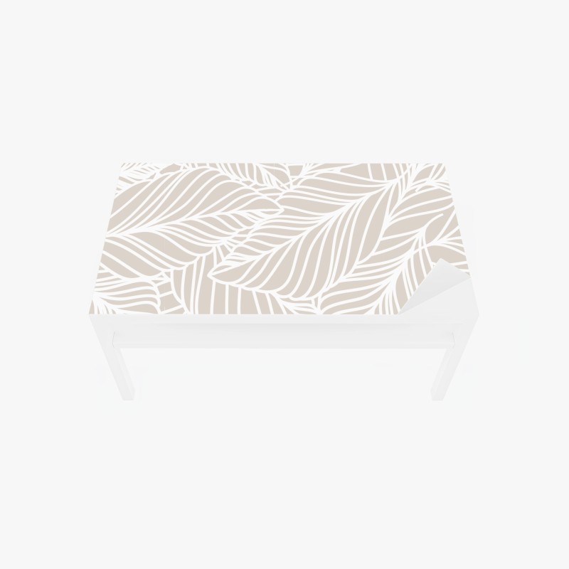 Adesivo per tavolo e scrivania motivo foglie beige elegante
